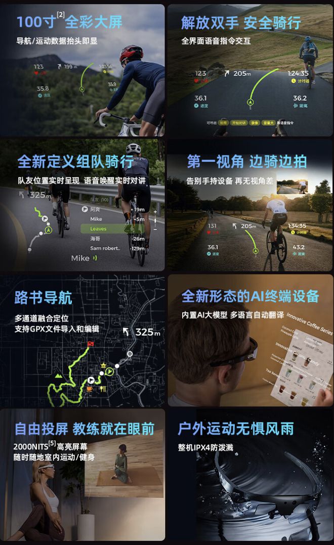 奇点临近推出QIDIVida骑行运动眼镜：AR码表导航3498元起(图2)